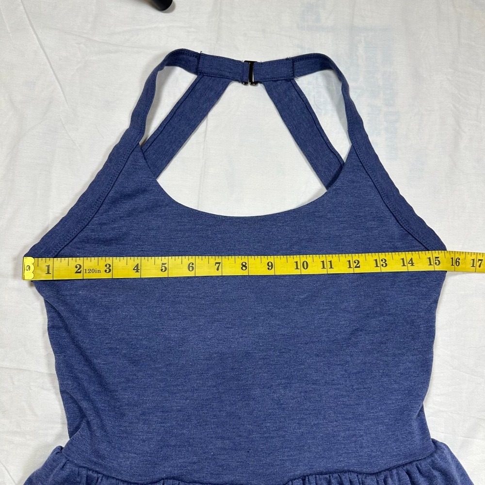 Halara Easy Peezy Blue Open Back Flowy Romper Dress Built In Shorts - Picture 6 of 7